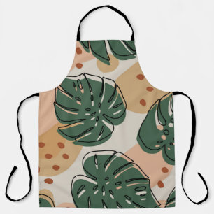 Abstract monstera-patroon. Moderne naadloze pa Schort