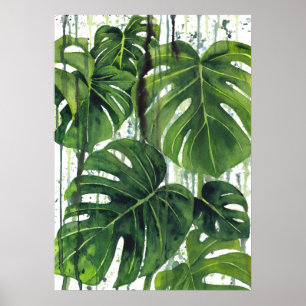 Abstract Monstera Plant 3 Poster