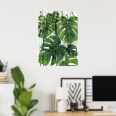 Abstract Monstera Plant 3 Poster (Thuiskantoor)