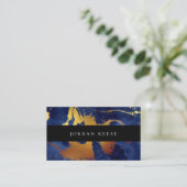 Abstract Moody Blue Metallic Visitekaartje (Staand voorkant)