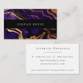 Abstract Moody Violet Gold Metallic Visitekaartje (Voorkant / Achterkant)