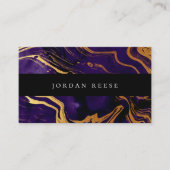 Abstract Moody Violet Gold Metallic Visitekaartje (Voorkant)