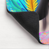 Abstract mooi maar triest aziatisch meisje kleurri muismat (Hoek)