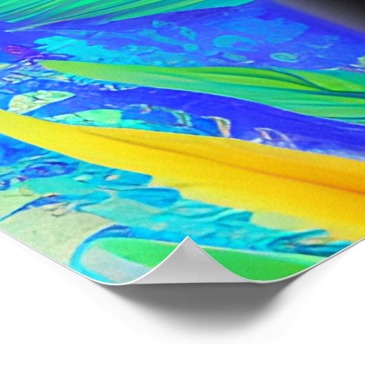 Abstract mooi maar triest aziatisch meisje kleurri poster (Hoek)