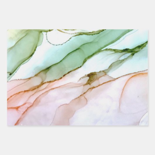 Abstract mooi met Jade Green Blush Pink Inpakpapier Vel (Voorkant 3)