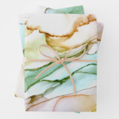Abstract mooi met Jade Green Blush Pink Inpakpapier Vel (In situ)