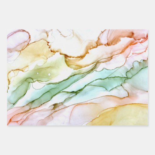 Abstract mooi met Jade Green Blush Pink Inpakpapier Vel (Voorkant)