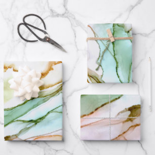 Abstract mooi met Jade Green Blush Pink Inpakpapier Vel