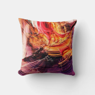 Abstract mooi paars, rood en geel helder kussen