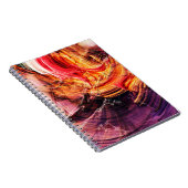 Abstract mooi paars, rood en geel helder notitieboek (Rechterzijde)