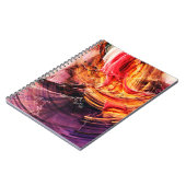 Abstract mooi paars, rood en geel helder notitieboek (Linkerzijde)