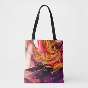 Abstract mooi paars, rood en geel helder tote bag