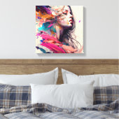 Abstract, mooi vrouwengezicht canvas afdruk (Insitu (Slaapkamer))