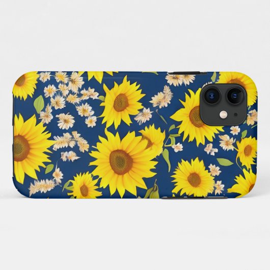 Abstract mooi zonnebloempatroon Case-Mate iPhone case (Achterkant (horizontaal))