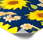 Abstract mooi zonnebloempatroon poster (Hoek)