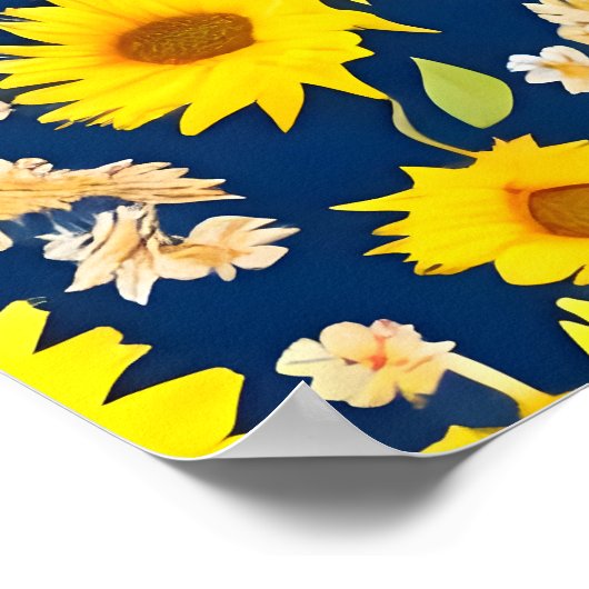 Abstract mooi zonnebloempatroon poster (Hoek)