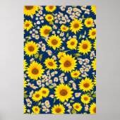 Abstract mooi zonnebloempatroon poster (Voorkant)