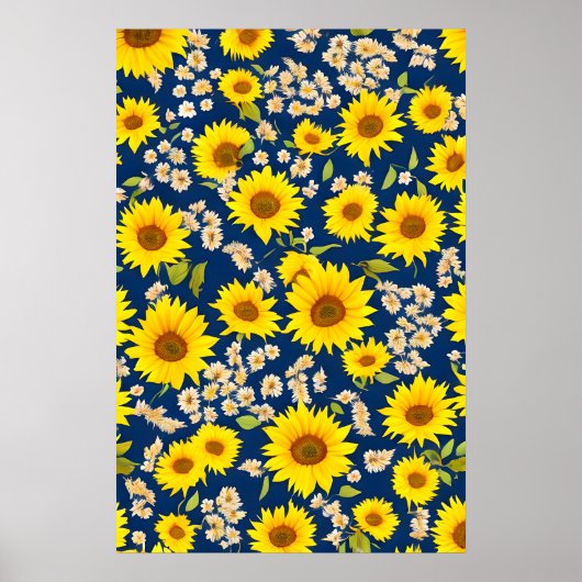 Abstract mooi zonnebloempatroon poster (Voorkant)