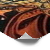  abstract mooie blauwgroen rode gouden vrouw 7 poster (Hoek)