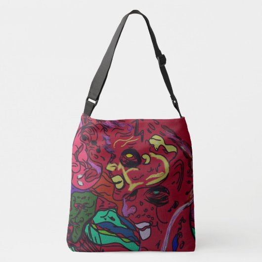 Abstract Moon Galaxy Art  Crossbody Tas (Achterkant)