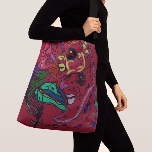 Abstract Moon Galaxy Art  Crossbody Tas (Dichtbij)