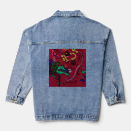 Abstract Moon Galaxy Art Denim Jacket