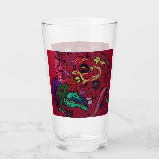 Abstract Moon Galaxy Art Glas (Achterkant)