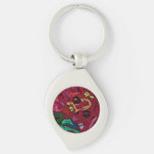Abstract Moon Galaxy Art Metal Keychain (Voorkant)