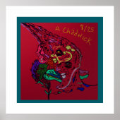 Abstract Moon Galaxy Art Poster Print (Voorkant)