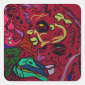 Abstract Moon Galaxy Art Square Stickers (Voorkant)