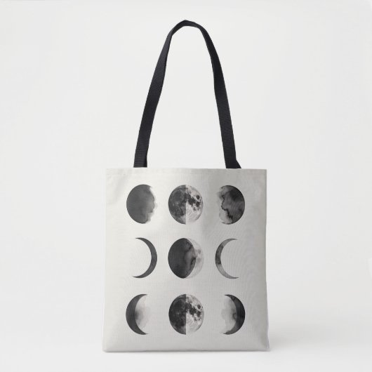 Abstract Moon Phases Wall Art Poster | Minimal Cel Tote Bag (Voorkant)