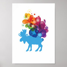 Abstract Moose Poster