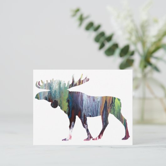 Abstract Moose silhouet Briefkaart (Staand voorkant)