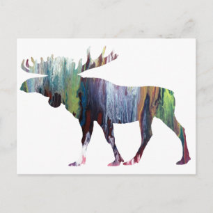 Abstract Moose silhouet Briefkaart