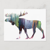 Abstract Moose silhouet Briefkaart (Voorkant)