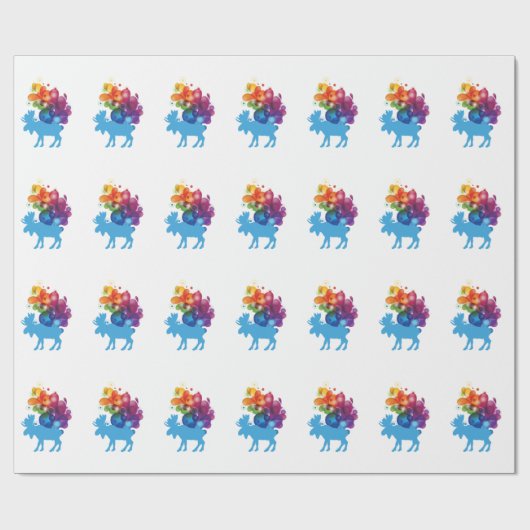 Abstract Moose Wrapping Paper Cadeaupapier (Vlak)