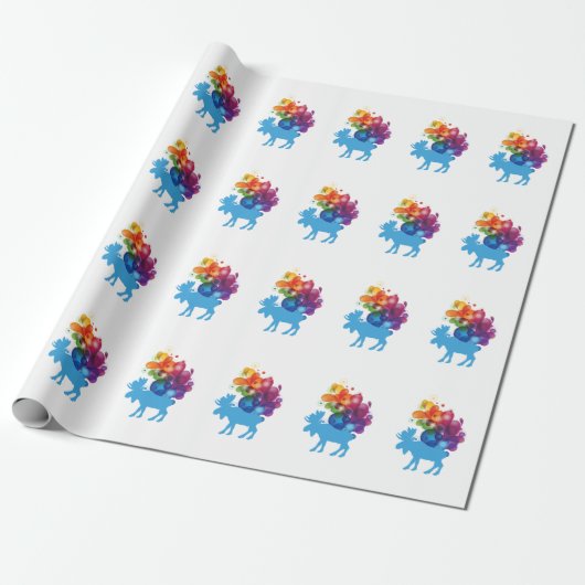 Abstract Moose Wrapping Paper Cadeaupapier (Uitgerold)