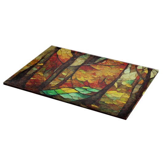 Abstract Mosaic Autumn Forest Cutting Board Snijplank (Hoek)