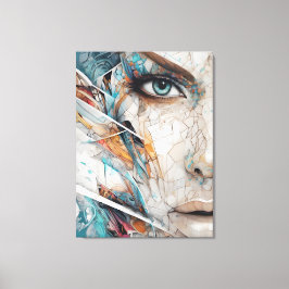 Abstract mosaic woman face paintiImpressão em Tela Canvas Afdruk