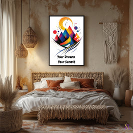 Abstract Motivational Minimalistische Berg Kunst Poster