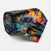 Abstract motorfietsavontuur stropdas (Opgerold)