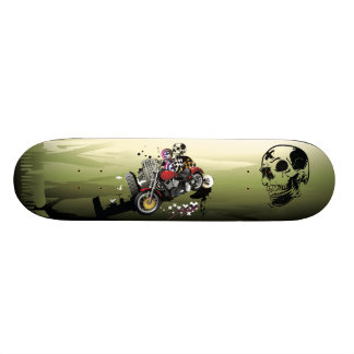 Abstract motorfietsen en schedels persoonlijk skateboard
