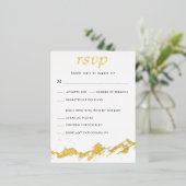 Abstract Mountain Gold op witte bruiloft RSVP Folie Uitnodiging Briefkaart (Staand Voorkant)