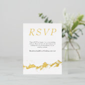 Abstract Mountain Gold/White Wedding Digitale RSVP Folie Uitnodiging Briefkaart (Staand Voorkant)