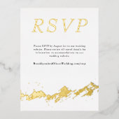 Abstract Mountain Gold/White Wedding Digitale RSVP Folie Uitnodiging Briefkaart (Voorkant)