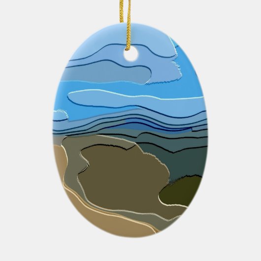 ABSTRACT MOUNTAIN KERAMISCH ORNAMENT (Achterkant)