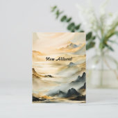 Abstract Mountain Landscape New Address Briefkaart (Staand voorkant)