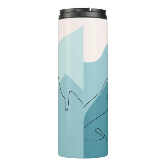 Abstract mountain range landscape, flat scenery ba thermosbeker (Achterkant)