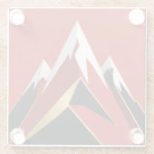 Abstract Mountain Range Red Black Gold Glazen Onderzetter (Achterkant)