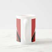 Abstract Mountain Range Red Black Gold Porselein Kop (Achterkant)